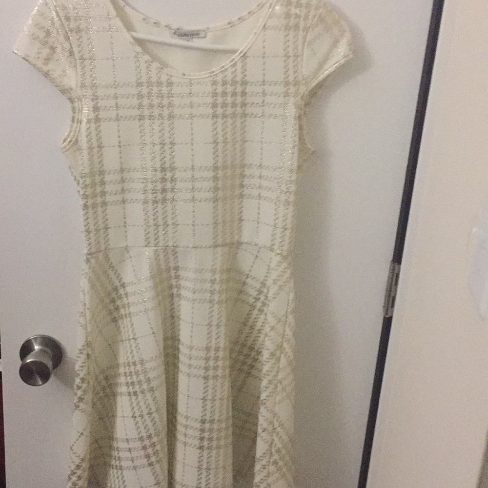 Ivory and gold dress, Green Dress,